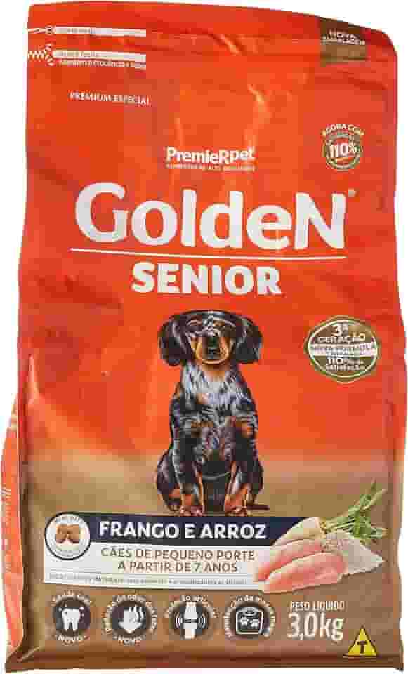 Premier Pet Ração Golden Fórmula Mini Bits Senior Para Cães Adultos De Pequeno Porte Sabor Frango E Arroz 3Kg Para Todas Pequeno Idosos