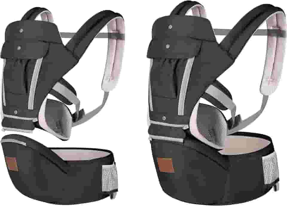 Canguru Ergonômico Bebê 12 Posições Com Assento Preto 3 Em 1