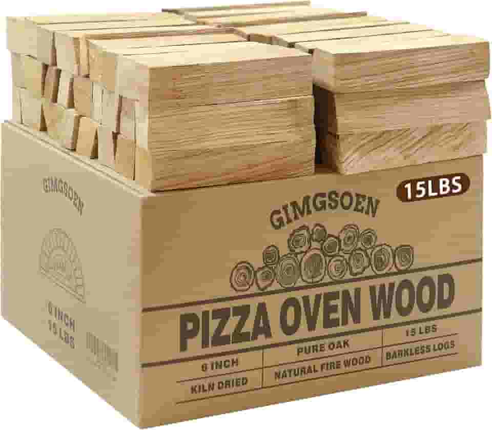 Gimgsoen Forno De Pizza E Lenha Para Cozinhar – Mini Carvalho Seco Em Estufa, Toras De 6 Polegadas, Caixa De 15 Lb – Lenha Sem Casca Para Ooni, Gozney, Fogão Solo E Muito Mais – Alta Temperatura, Qu