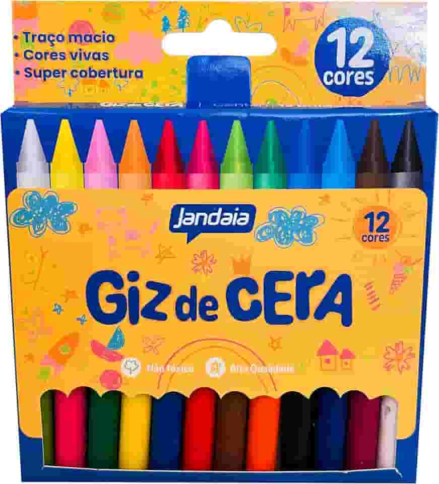Giz de cera 12 cores redondo - Jandaia