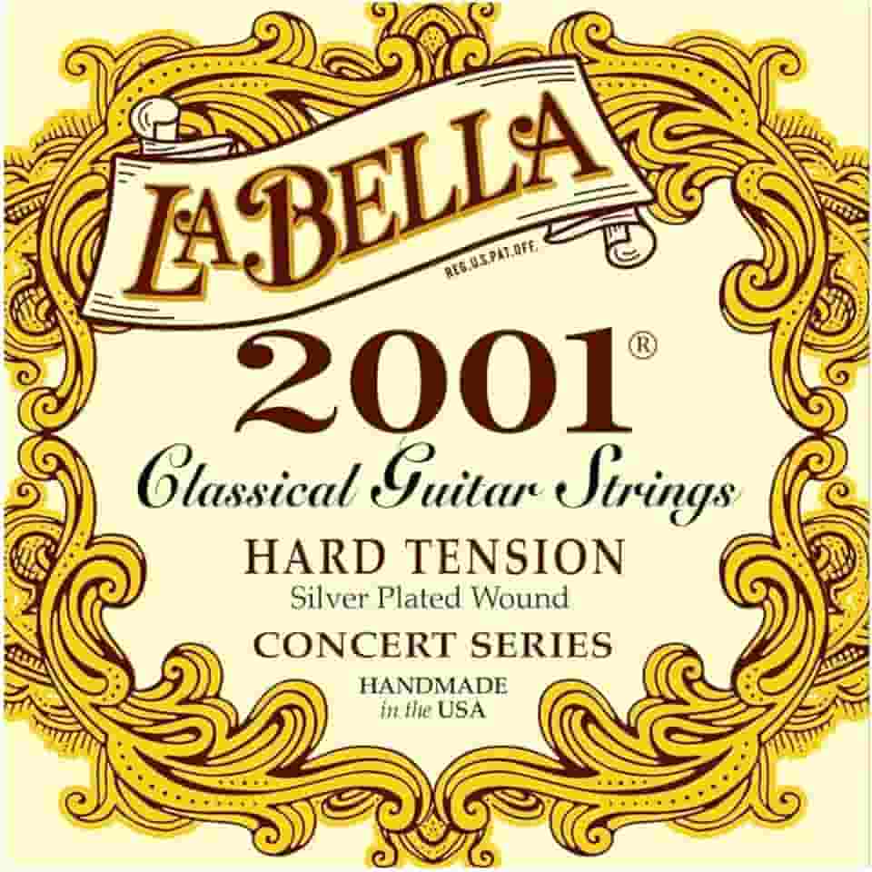 La Bella Corda de violão clássica de concerto banhado a prata 2001 Hard Tension