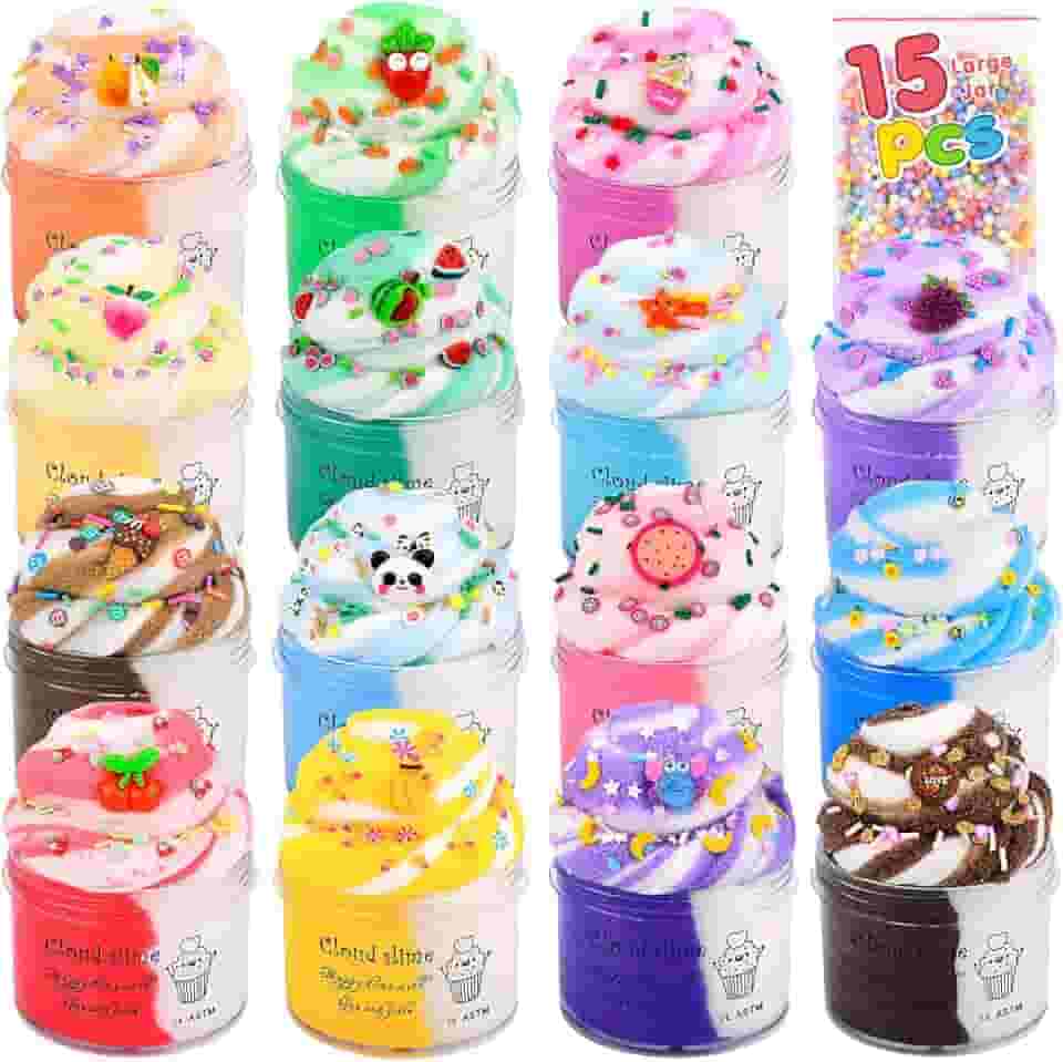 Caixa De 15 Pacotes De Cloud Slime Colorida Para Meninas E Meninos, Suprimentos Divertidos Para Lembrancinhas De Festa, Kit De Slime Em Massa Perfumado, Macio, Não Pegajoso Para Presentes D