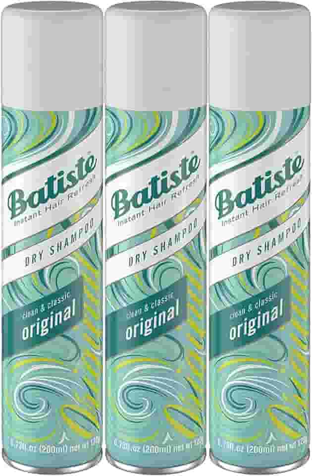 Batiste Shampoos Secos, Fragrância Original, 6,73 Fl Oz, Pacote com 3 (AD1162)