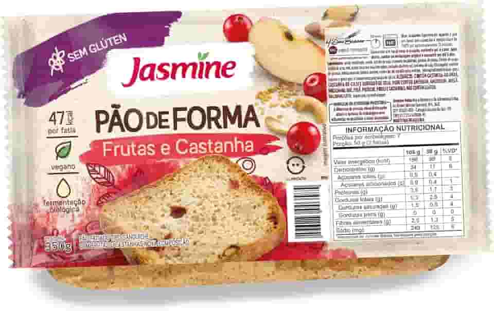 Jasmine Pão de Forma com Frutas e Castanhas Sem Glúten 350g