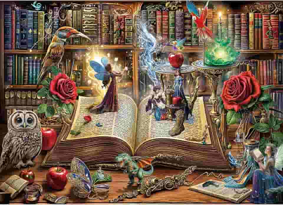 Quebra-cabeças de livro mágico, quebra-cabeça de 1000 peças para adultos, jogo de quebra-cabeças para família, divertido e relaxante, interloque perfeitamente sem poeira, decoração de