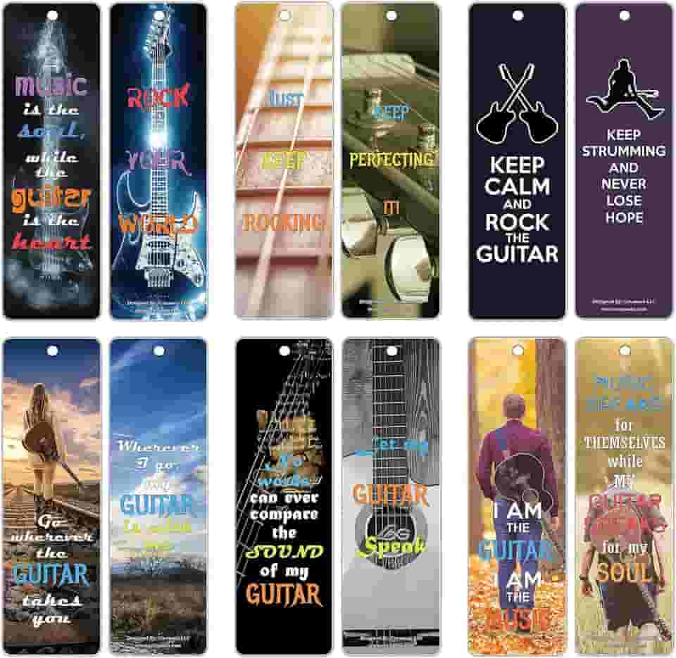 Marcadores de página inspirados em guitarra Creanoso, Guitar Quotes, (30-Pack)