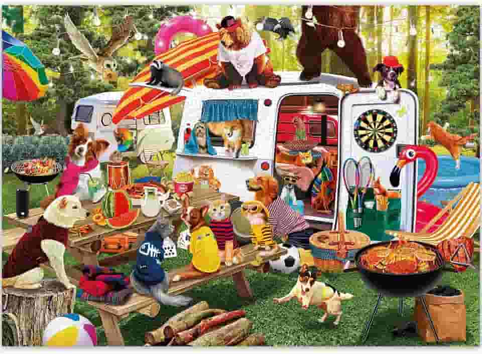 QUOKKA Quebra-cabeças 1000 peças para adultos - quebra-cabeças para homens e mulheres - Animais engraçados para crianças de 8 a 12 anos - Animais de acampamento