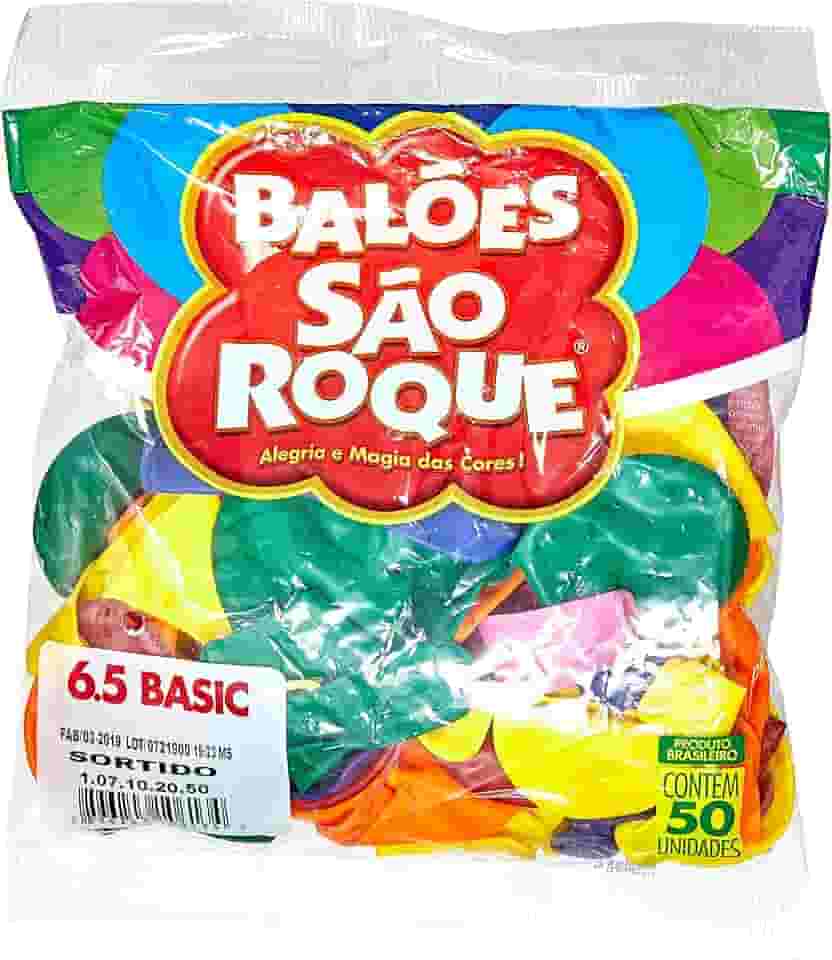 KuPro Balão Classic N.065, Cores Sortidas, 50 Unidades, Festa, Crianças, Unissex