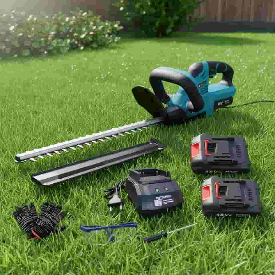 Aparador de Grama e Cerca Viva Podador a Bateria 48v Profissional 1200W Portátil Sem Fio