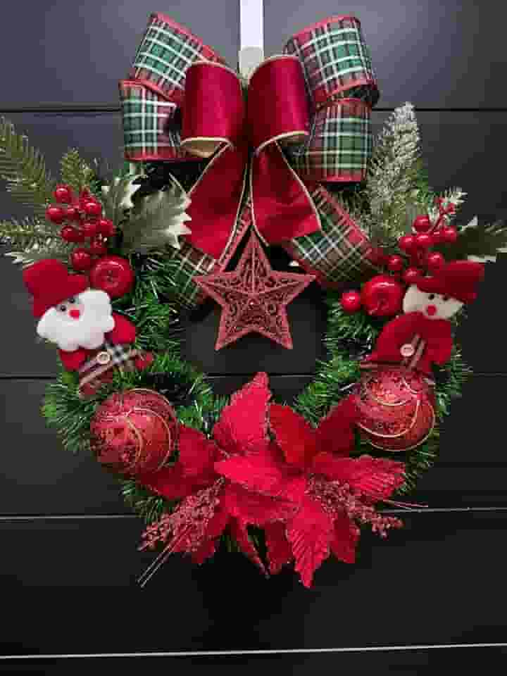 Guirlanda De Natal Papai Noel Decoraçao Natalina 40 Cm