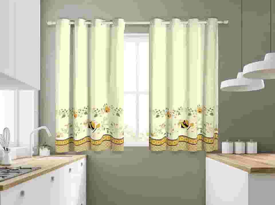 Cortina Cozinha Estampada - Diversos Modelos (Abelha Mel)