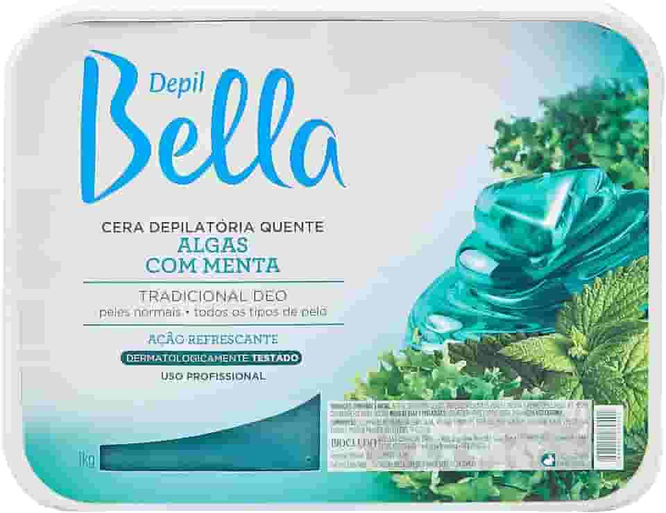 Cera Depilatória algas com Menta, Depil Bella, 1Kg