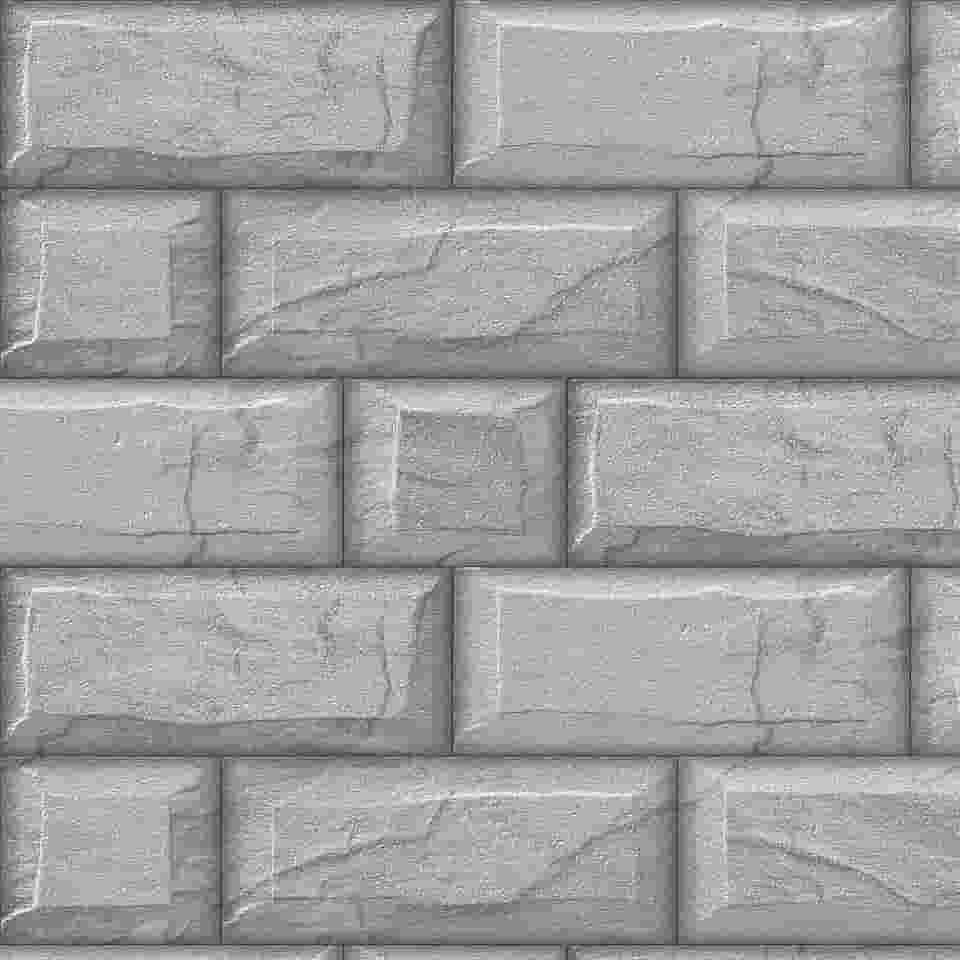 Papel De Parede 3m Adesivo Lavável Tijolos Cinza Muro