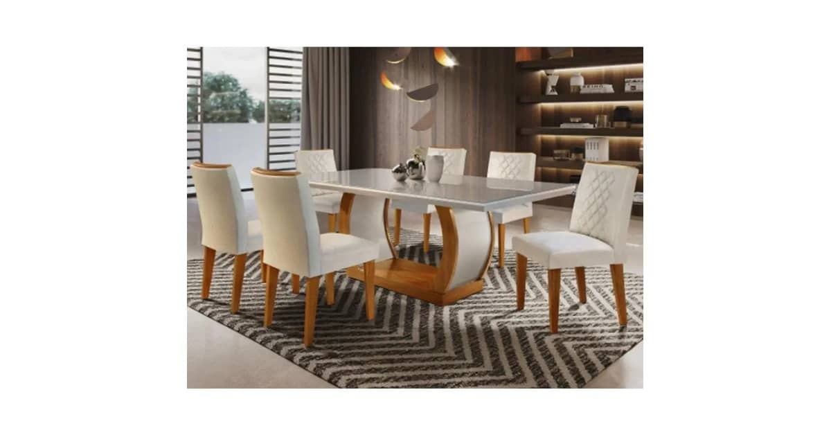 Melhores Mesas de Jantar de Vidro com 6 Cadeiras: 10 Opções