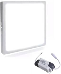Luminaria Painel Led Plafon de Sobrepor Quadrada 25w Luz Branco Quente 3000k Slim Borda Fina 28x28cm Iluminação Casa