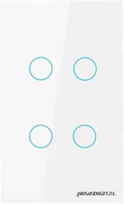 NOVADIGITAL Interruptor Wifi Touch Led 4 Botões Smart Google Home Alexa