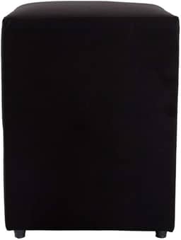 Puff Decorativo Cubo Grande, 45x34x34cm, Estrutura em Madeira, Revestimento em Suede, para Sala, Quarto, Escritório (Preto, Grande)