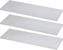 KIT 3 Prateleiras Estante 40x15 Madeira MDF Brancas Nicho Quarto Sala + Suporte Invisível