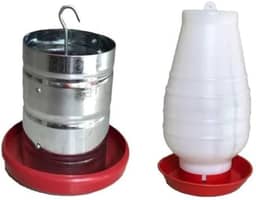 Comedouro Tubular 3kg e Bebedouro 2lts Perdiz Galinha Angola Frango