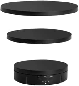Suporte Giratorio para Fotografia e Expositor de Vitrine 360 Eletrico Plataforna 3 Tamanhos Alternáveis Preto