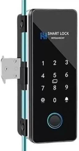 Fechadura Digital Biométrica WiFi para Porta de Vidro, com Impressão Digital, Cartão e Senha, Controle por Aplicativo, Estilo Moderno, para Residências (Vidro com Alvenaria)