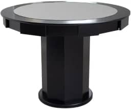 Mesa de Carteado com Gavetas e Porta copos - 1,09x0,80 - Com xadrez - Grafite