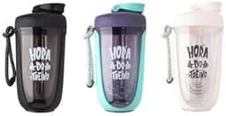 Coqueteleira shakeira Garrafa Premium para Academia, 550ml, com Mola Misturadora e Alça de Transporte- BRANCO-FBK-