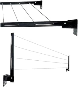 varal retratil de parede preto reforçado