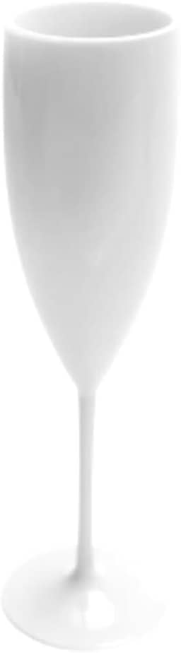 10 Taças de Champanhe Sólido Acrilico 140 ml Aniversário Casamento Festa Evento Balada festival Espumante Chandon (Branco)