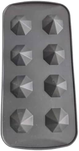 Forma de Gelo Silicone 8 Cubos Formato Diamante Multiuso Flexível Prática Reutilizável Durável Suporta Altas Temperaturas Fácil de Remover o Gelo e Lavar
