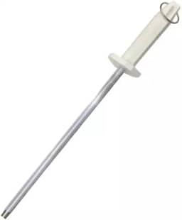 Chaira Estriada Profissional Inox 43cm Grande para Afiar Facas, Cutelos, Faca Açougueiro, Cozinha