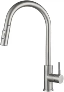 Torneira Cozinha, Torneira cozinha Bancada Aço com Mangueira Retrátil e Spray, Torneira Misturador Monocomando Cozinha,Torneira Alta com Rotação 360° para Pia de Cozinha