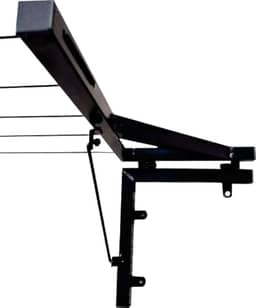 Varal Retrátil de Parede 30x30cm, 5 Cordas, Compacto e Resistente - Preto