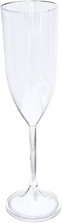 12 Taças De Champanhe Acrílico Para Festas Formatura Casamento 180 ml - Transparente