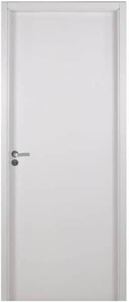 Kit Porta de Madeira Lisa 215x84cm com Batente de MDF Ultra 10cm Melamínico MGM Branco