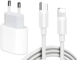 Kit Carregador para iPhone Turbo 30W e Cabo USB Tipo-C PD Compatível com iPhone 11 12 13 14 PRO PLUS PRO MAX/iPad