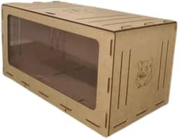 Gaiola Terrário para Hamster e Roedores com Comedouro, Marrom