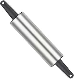 Rolo De Massa Liso para cozinha Aço Inox Com Cabo Pizza Esfirras Pão Macarrão Cores Sortidas