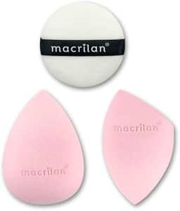 Esponja de Maquiagem Macrilan - Trio de Esponjas, Blender Macrilan, Cresce Molhada, Custo-Benefício, Acessórios Maquiagem