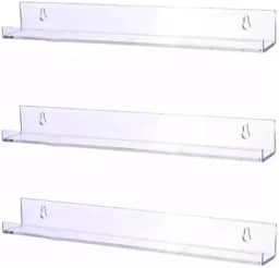 4 Prateleiras De Acrilico Invisível Livros 60cm