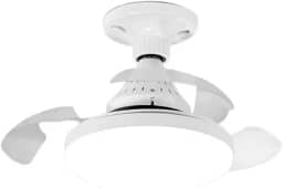 Ventilador Led Retrátil 3 Cores De Luz Silencioso Bivolt 50w
