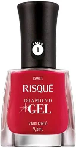 Esmalte Risqué Diamond Gel Vinho Bordô Cremoso 9,5 Ml