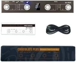 M-VAVE VEDO Chocolate Plus Controlador MIDI Sem Fio Teclado Profissional com 4 Botões Foot Switch, Interface Host Controle Direto de Efeitos, Bateria de Longa Duração 12 Horas Windows Mac iOS Android