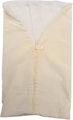 Saco de Dormir Infantil com Zíper Porta Bebê para Saída Maternidade Material Sherpa, Aconchegante para Recém-Nascido (Palha)