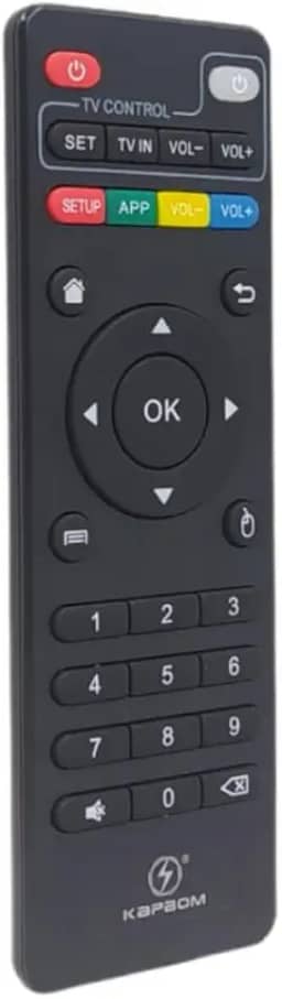 Controle TV Box Kapbom KAP1178: Compatibilidade Ampla, Design Ergonômico e Operação Intuitiva para Controle de Mídia e Dispositivos com Alcance Estendido