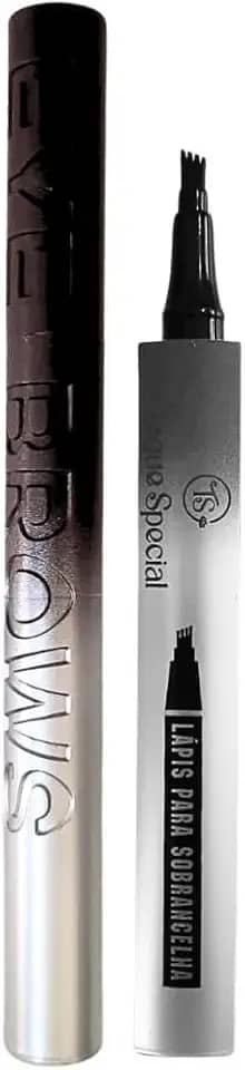 Caneta Fio a Fio para Sobrancelha e Barba Microblading Tridente Resistente a Agua (Preto Toque Special)