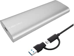 Case Externo SSD M.2 NVMe Sata USB 3.2 Tipo-C Velocidade 10Gbps | Compatível Windows, Mac e Linux | Adaptador Gabinete Externo Tamanho 2230/2242/2260/2280 Portátil Prata Premium