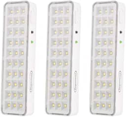 Kit 3 Lâmpada Luminária De Emergência 30 Leds Super Slim Bivolt