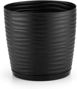 VASO REDONDO DUNAS 1,3 LTS PRETO C/PRATO