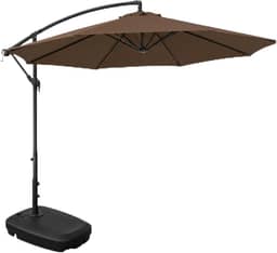 Kit Ombrelone Lateral Suspenso 3m Kauai + Base 55 Litros Piscina Jardim